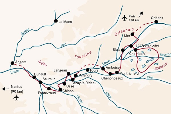 Geführte Fahrradreisen Schlösser der Loire Rotalis 2020